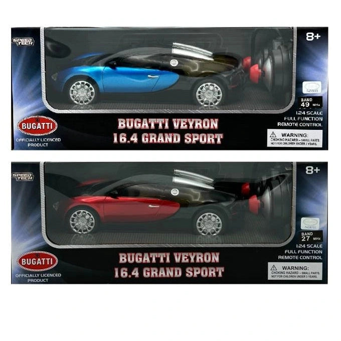 Two boxes of Bugatti Veyron 16.4 Grand Sport remote control toy cars.