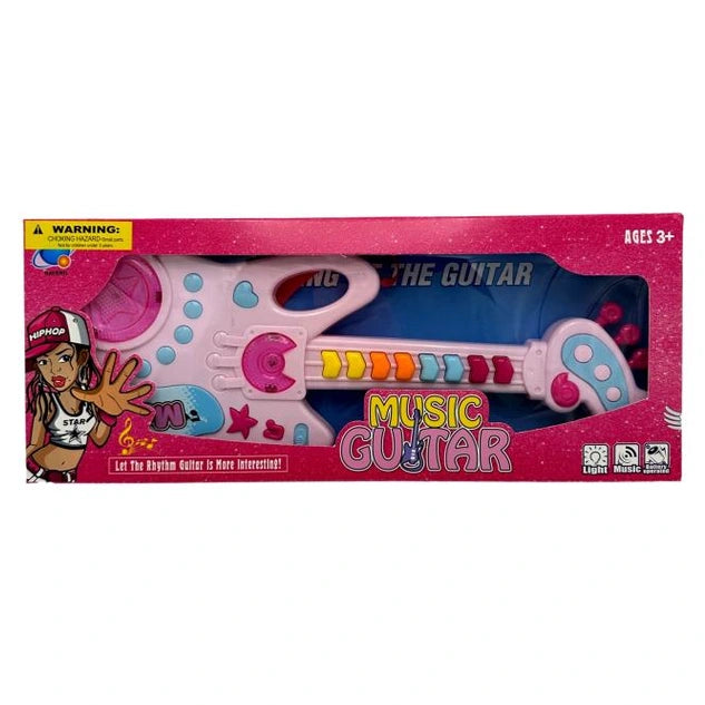 PINK MUSIC SOUND AND LIGHTS GUITAR
