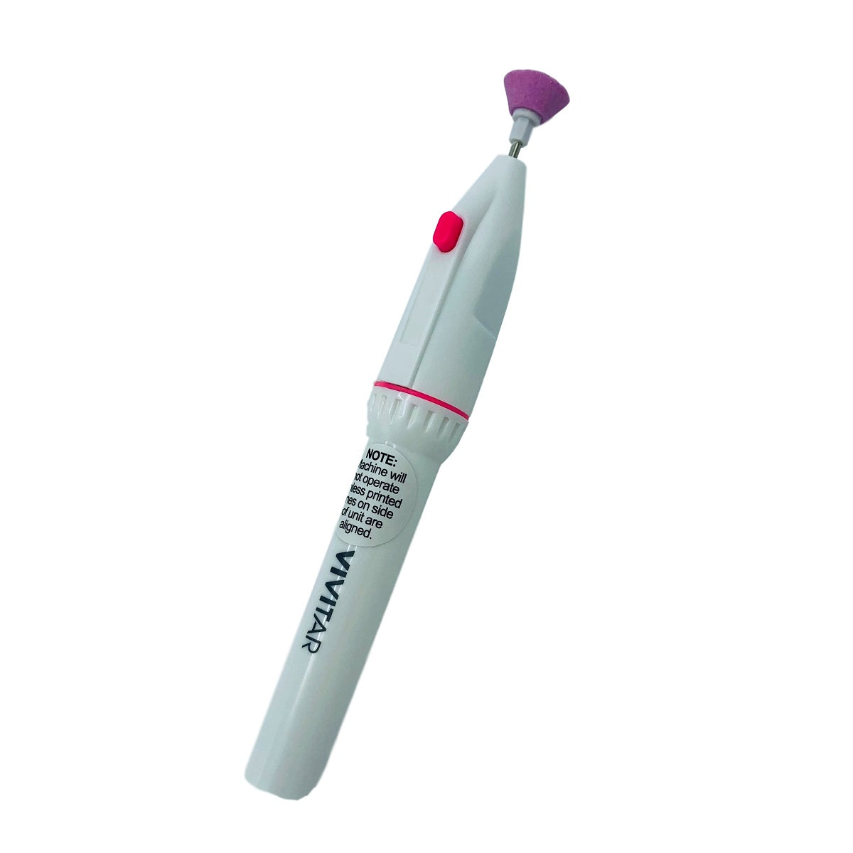 Handheld Vivitar manicure tool with grinding attachment.