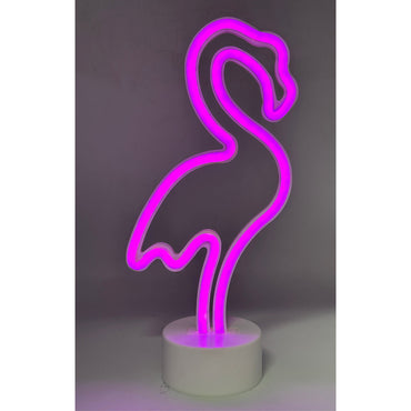 Pink flamingo neon lamp.
