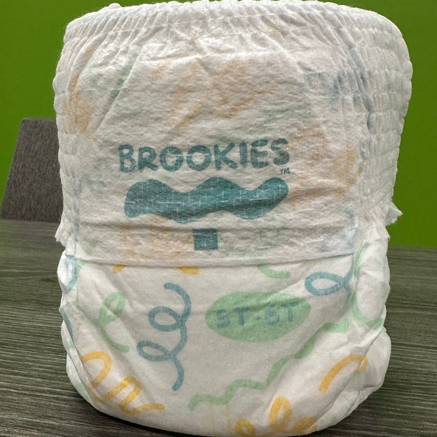 Close-up of a Brookies pull-up diaper.