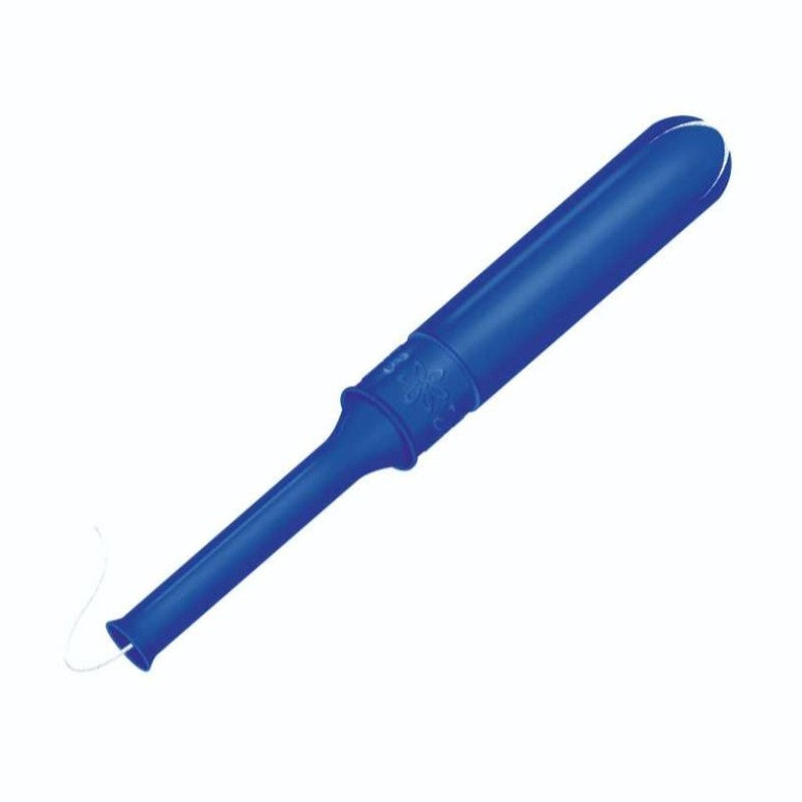 Blue tampon applicator.