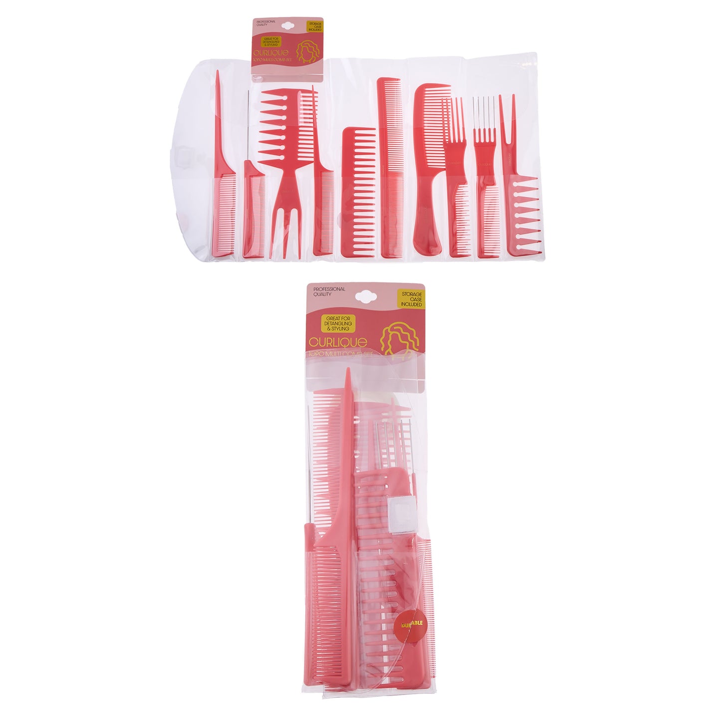 10 PC CURLIQUE PINK MULTI COMB SET