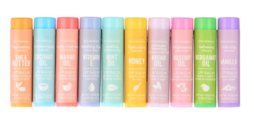 10 PC LIP BALM WITH ESSENTIAL OILS COLLECTION