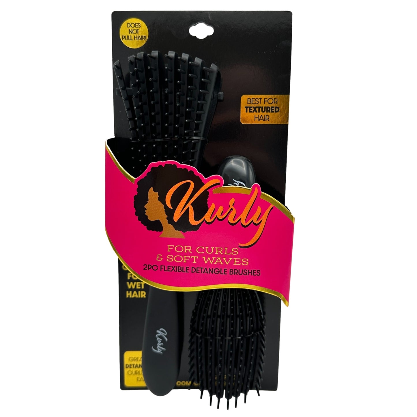 2 PC BLACK RAKE BRUSH & MINI COMB