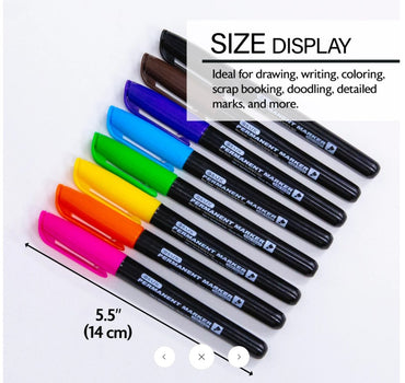 8 CT FINE TIP PERMANENT MARKER MULTI-COLOR
