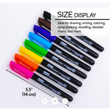 8 CT MULTI-COLOR FINE TIP PERMANENT MARKERS