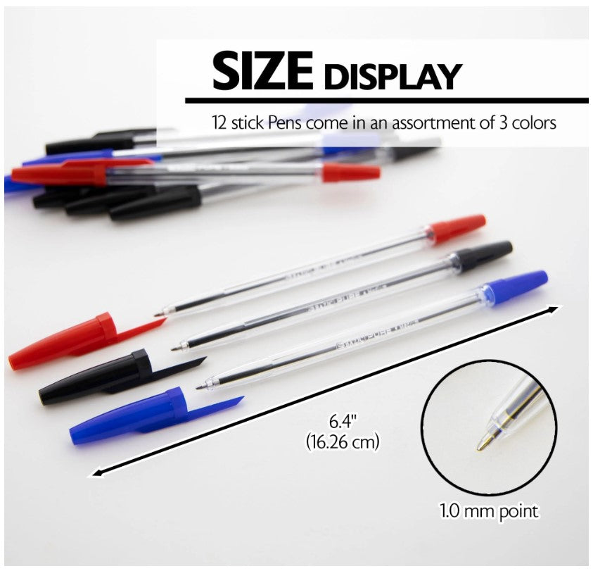 12 CT MIXED STICK PENS