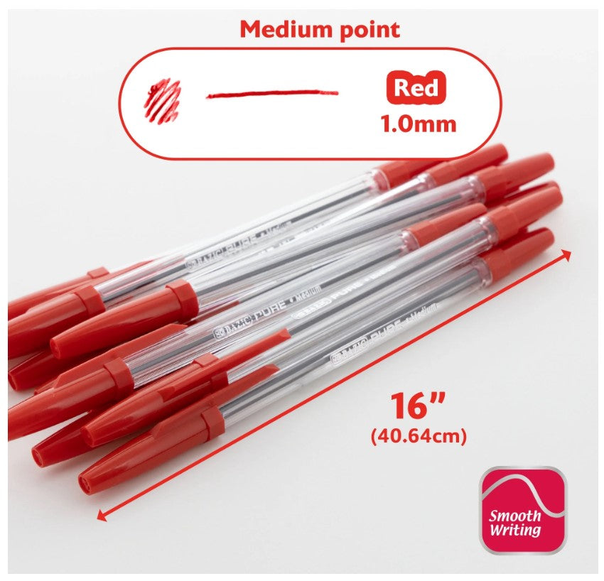 BOLÍGRAFOS DE PUNTO ROJO DE 12 CT