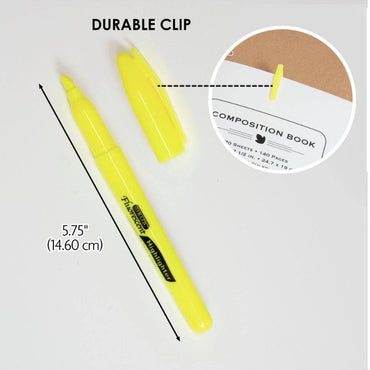 5 PC YELLOW HIGHLIGHTERS CHISEL TIP