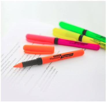 4 PC MULTI COLOR HIGHLIGHTERS CHISEL TIP