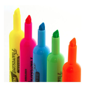 12 PC MULTI COLOR HIGHLIGHTERS BROAD CHISEL TIP