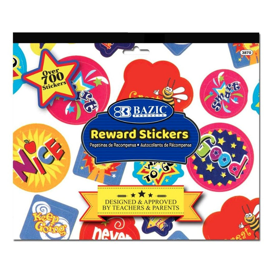 Bazic Reward Stickers packaging with colorful stickers on a white background