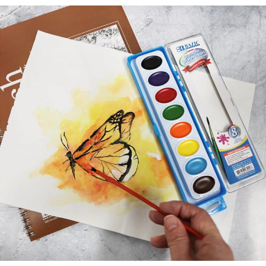 8 CT WATERCOLOR W/ BRUSH