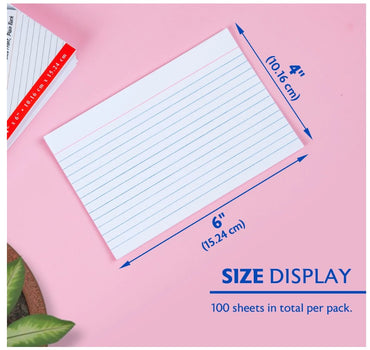 TARJETAS DE ÍNDICE CON RAYOS DE 4 X 6, PAQUETE DE 100