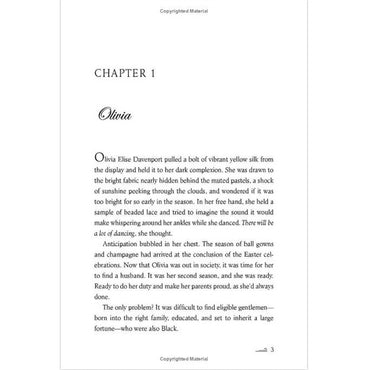 A page of a book with the title "Chapter 1", followed by the name "Olivia". The text of the chapter begins below the title.