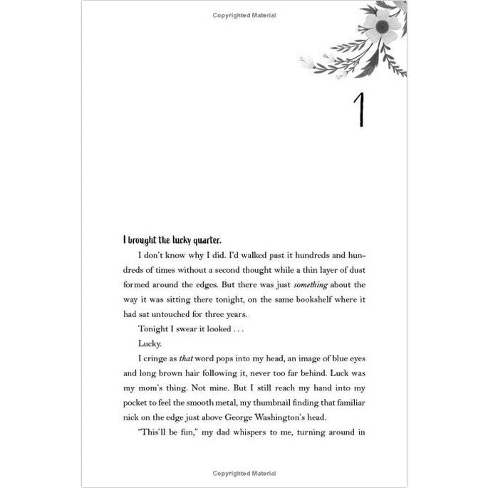 Page from a book with floral embellishment and the number one.