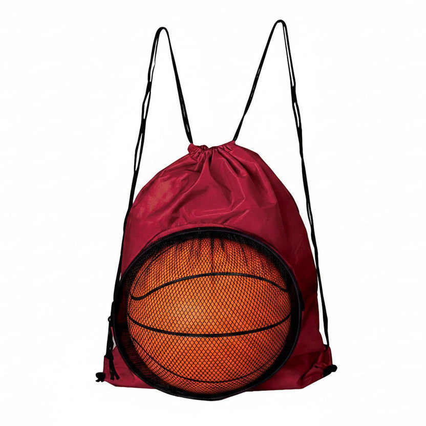 17 IN BURGUNDY SPORT BALL CINCH BAG