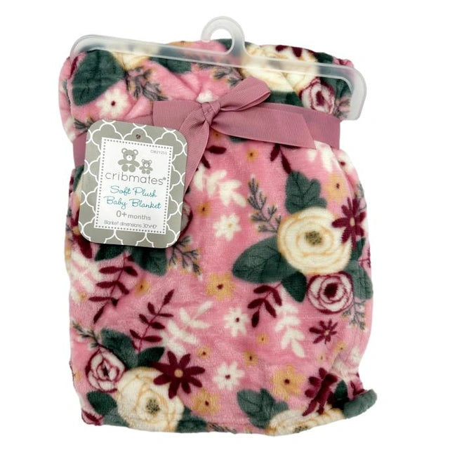 SOFT PLUSH FLORAL BLANKET
