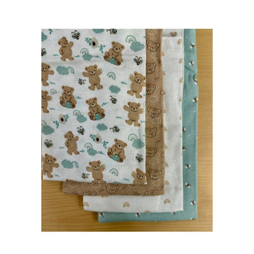 4 PC BOY'S RECEIVING BLANKET BEAR