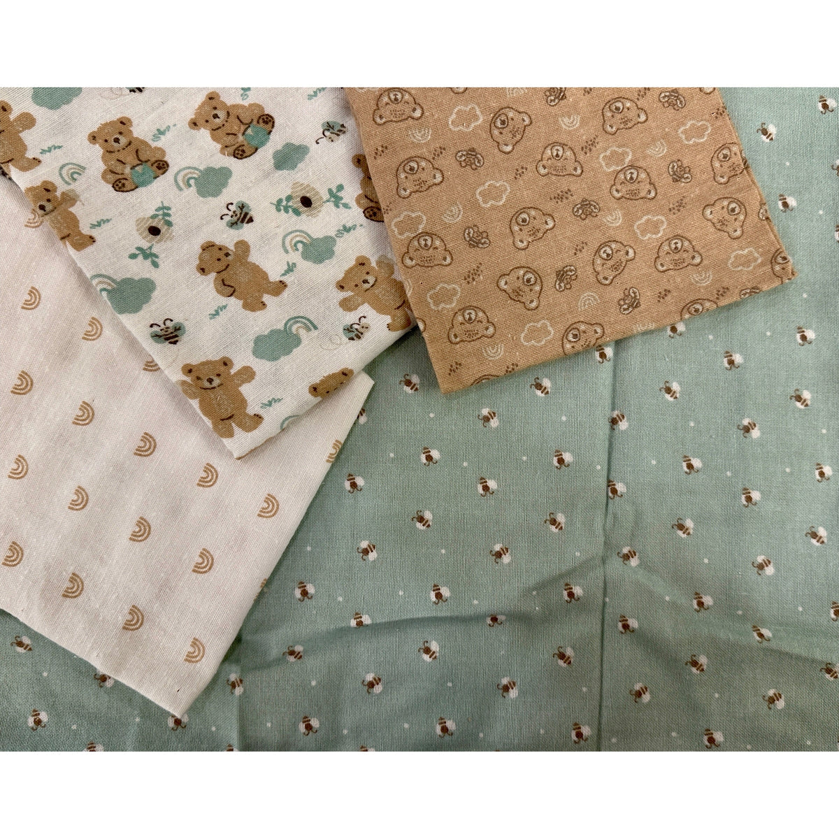 4 PC BOY'S RECEIVING BLANKET BEAR