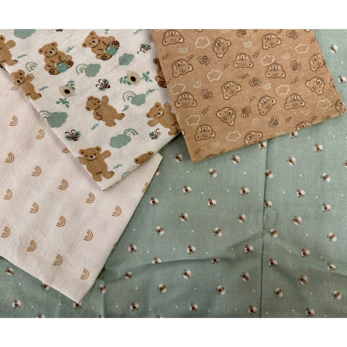 4 PC BOY'S RECEIVING BLANKET BEAR