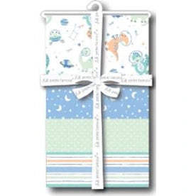 4 PC BOYS RECEIVING BLANKET SPACE DINOS