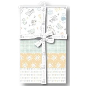 4 PC RECEIVING BLANKETS ABC ANIMALS