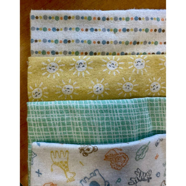 4 PC RECEIVING BLANKETS ABC ANIMALS