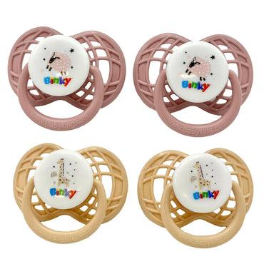 6 - 18M 4 PC SILICONE PACIFIER WITH COVER ASSORTED