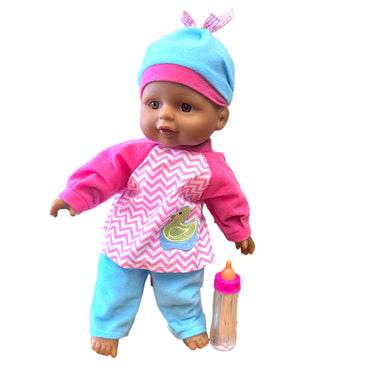 13 EN MUÑECA BABY LILLY NEGRA Y BIBERÓN