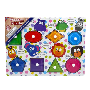 WOODEN PEG LEARNING PUZZLE ASSORTED