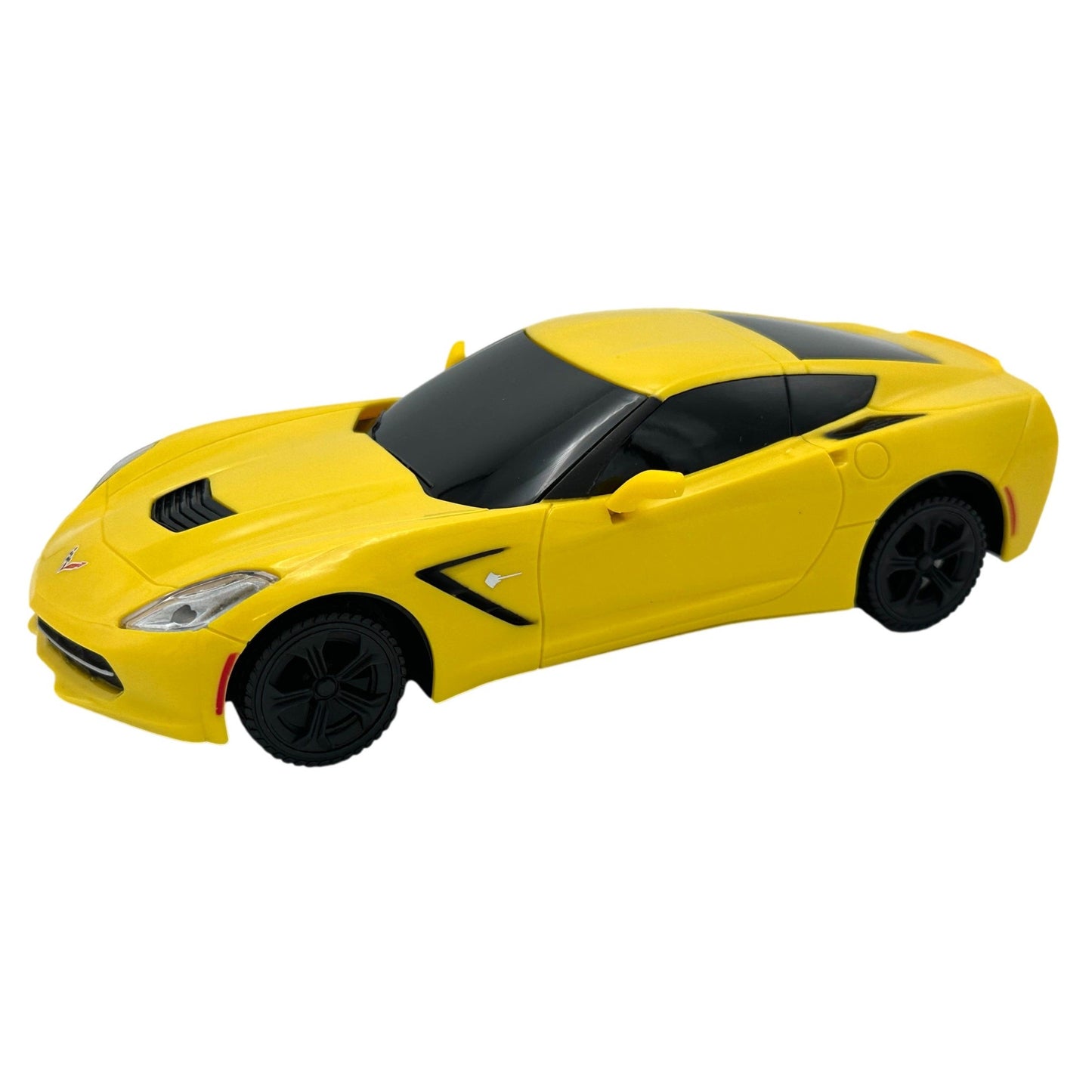Yellow toy car.