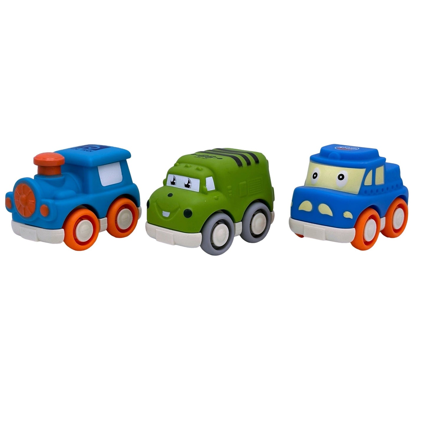 Three toy cars.