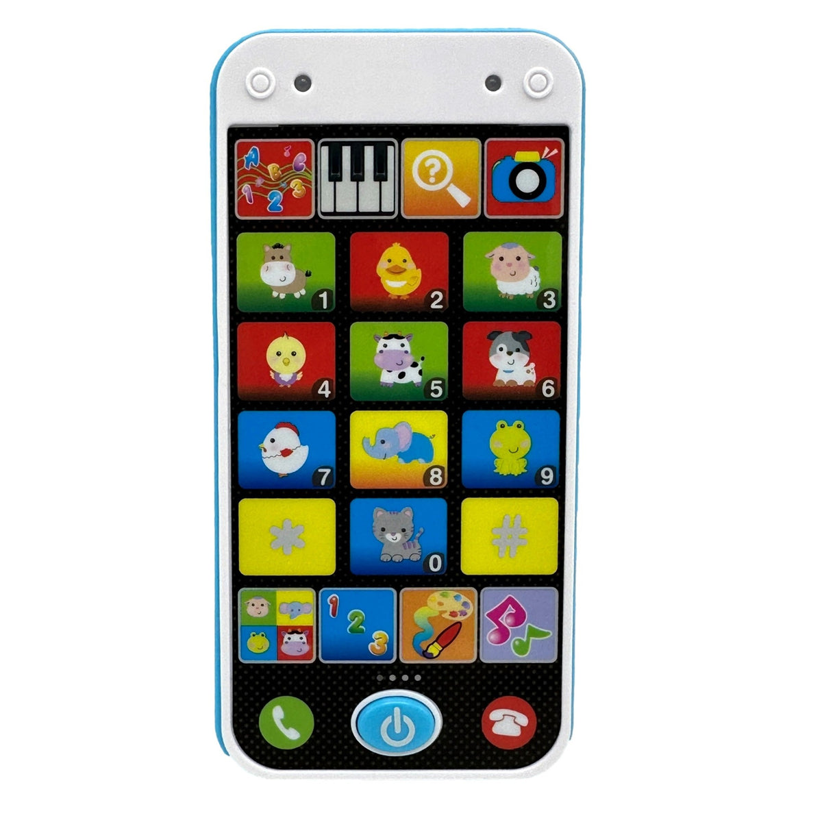 Toy smartphone with animal icons.