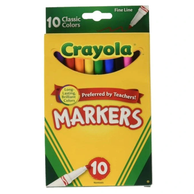 CRAYOLA 10 CT FINE LINE MARKER CLASSIC COLORS