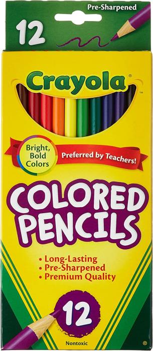 CRAYOLA 12 CT COLORED PENCILS PRE-SHARPENED