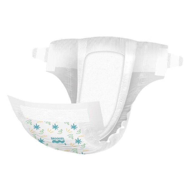 White diaper with starburst pattern.