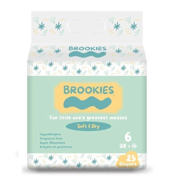 25 CT SIZE 6 BABY DIAPERS FOR 38+ LBS