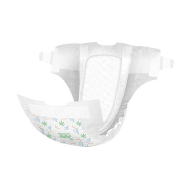 White diaper with floral pattern and "BROOKIES" logo.