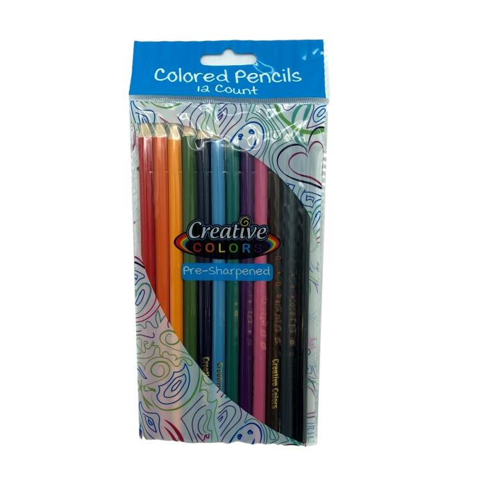 12 CT COLORED PENCILS PRE-SHARPENED