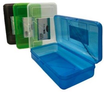 CAJA DE LÁPICES TRANSPARENTE SURTIDA
