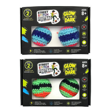 2 PK GLOW IN THE DARK FOOTBGAS