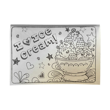 Black and white ice cream illustration.