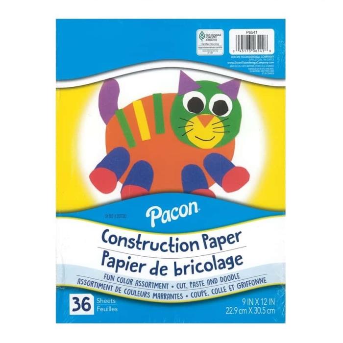 CONSTRUCTION PAPER 36 SHEET 9 X 12 IN