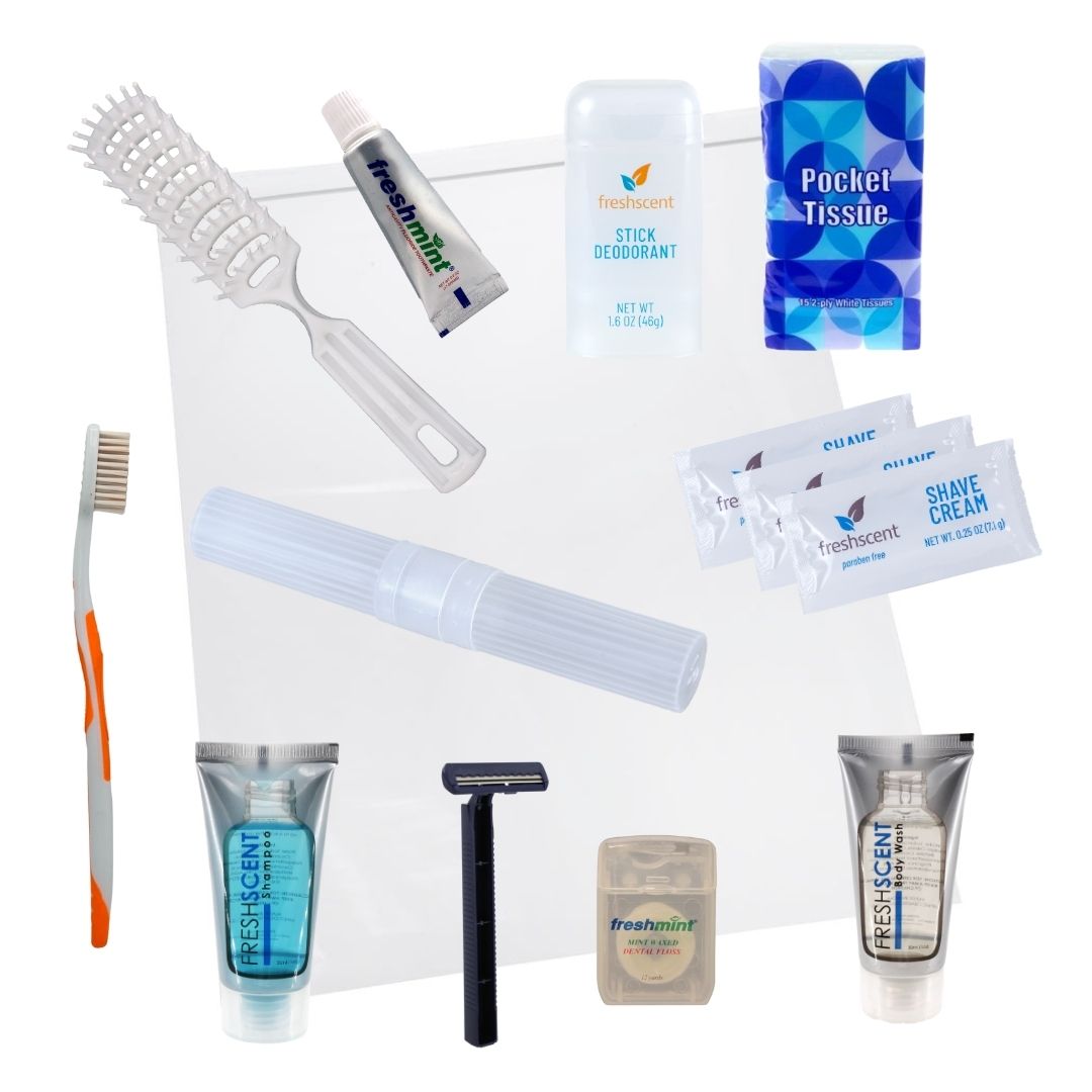 13 PC MAKE-YOUR-OWN HYGIENE KIT 24 KITS FOR ADULT MULTI-DAY