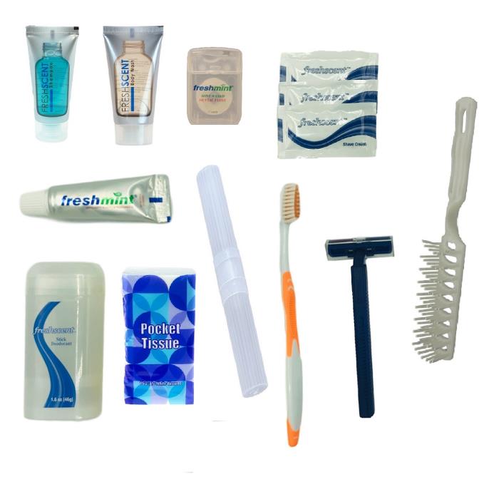 13 PC MAKE-YOUR-OWN HYGIENE KIT 24 KITS FOR ADULT MULTI-DAY