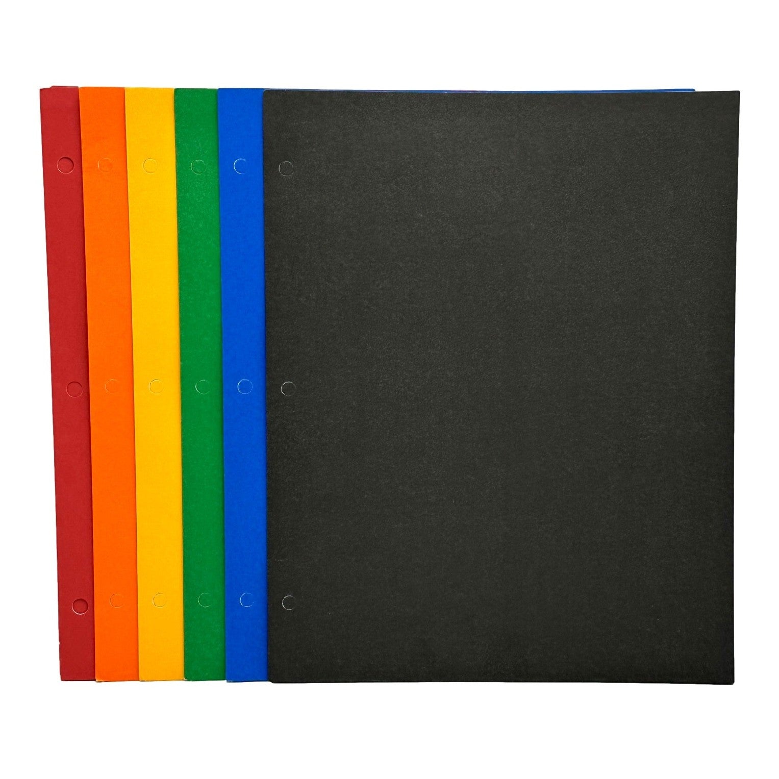 Row of colorful paper school folders.