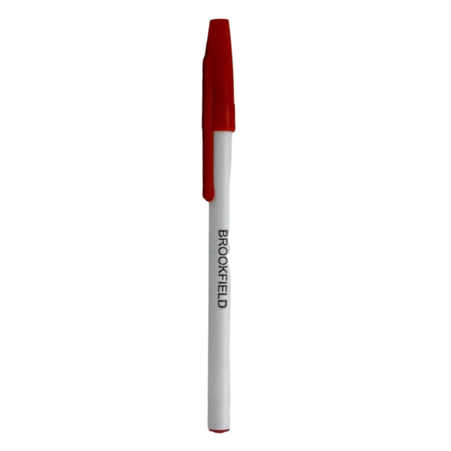 A red and white Brookfield pen.