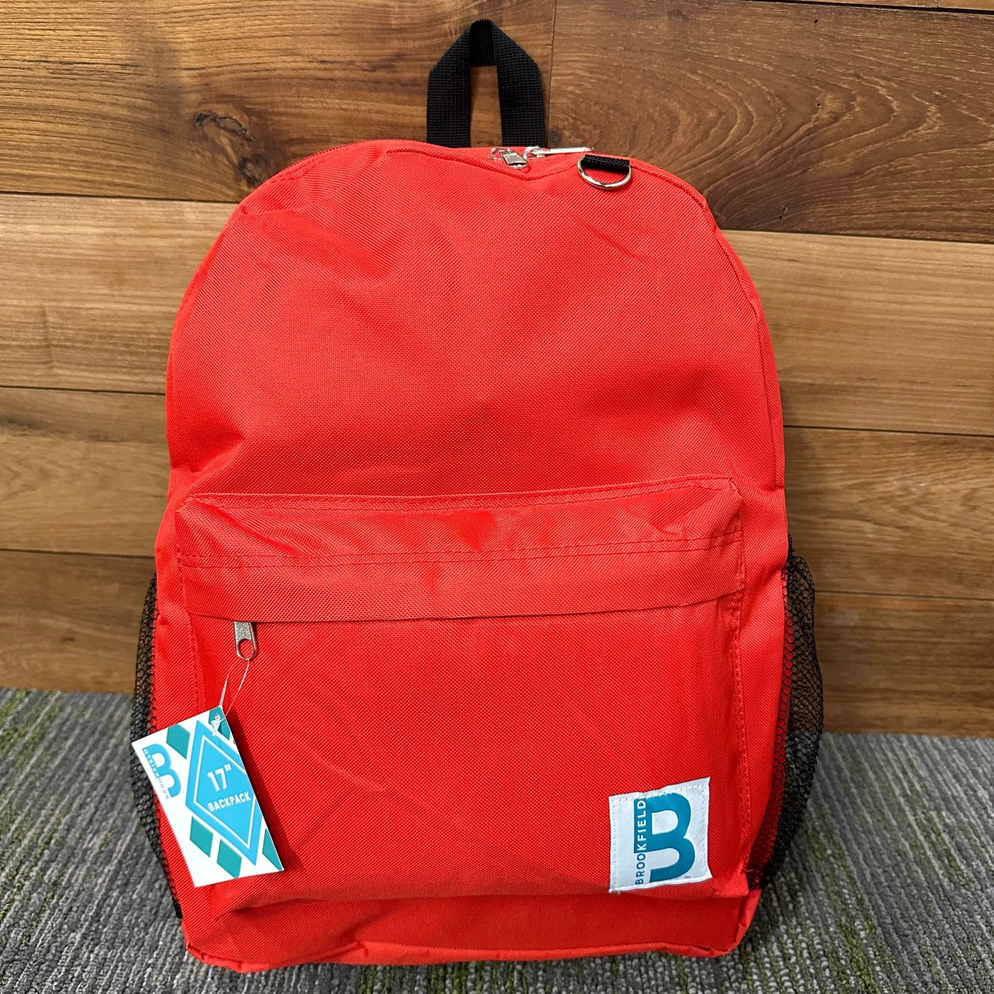 17 IN STURDY SCHOOL BACKPACK 2 MESH SIDE POCKETS ASSORTED